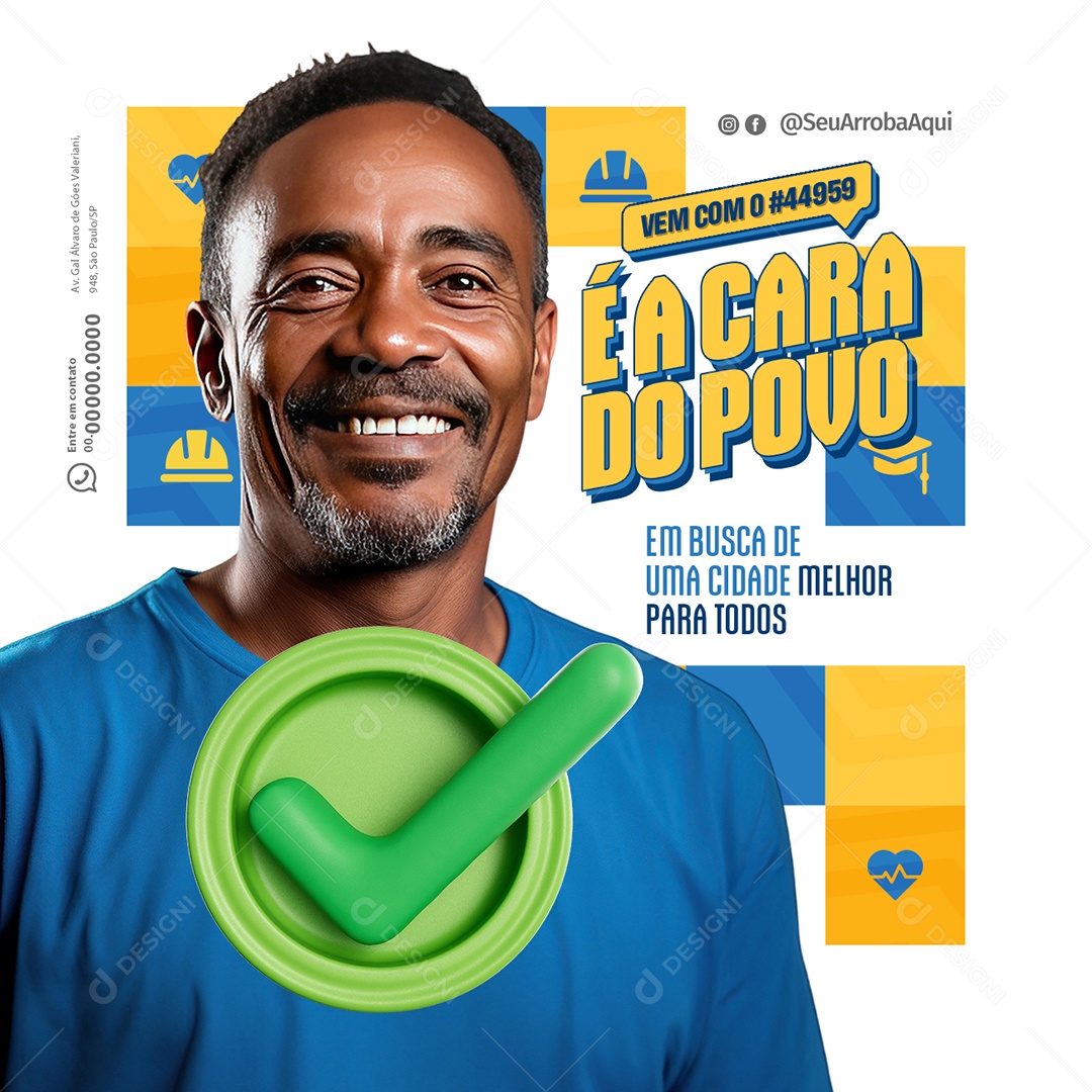 Política é a Cara do Povo Social Media PSD Editável