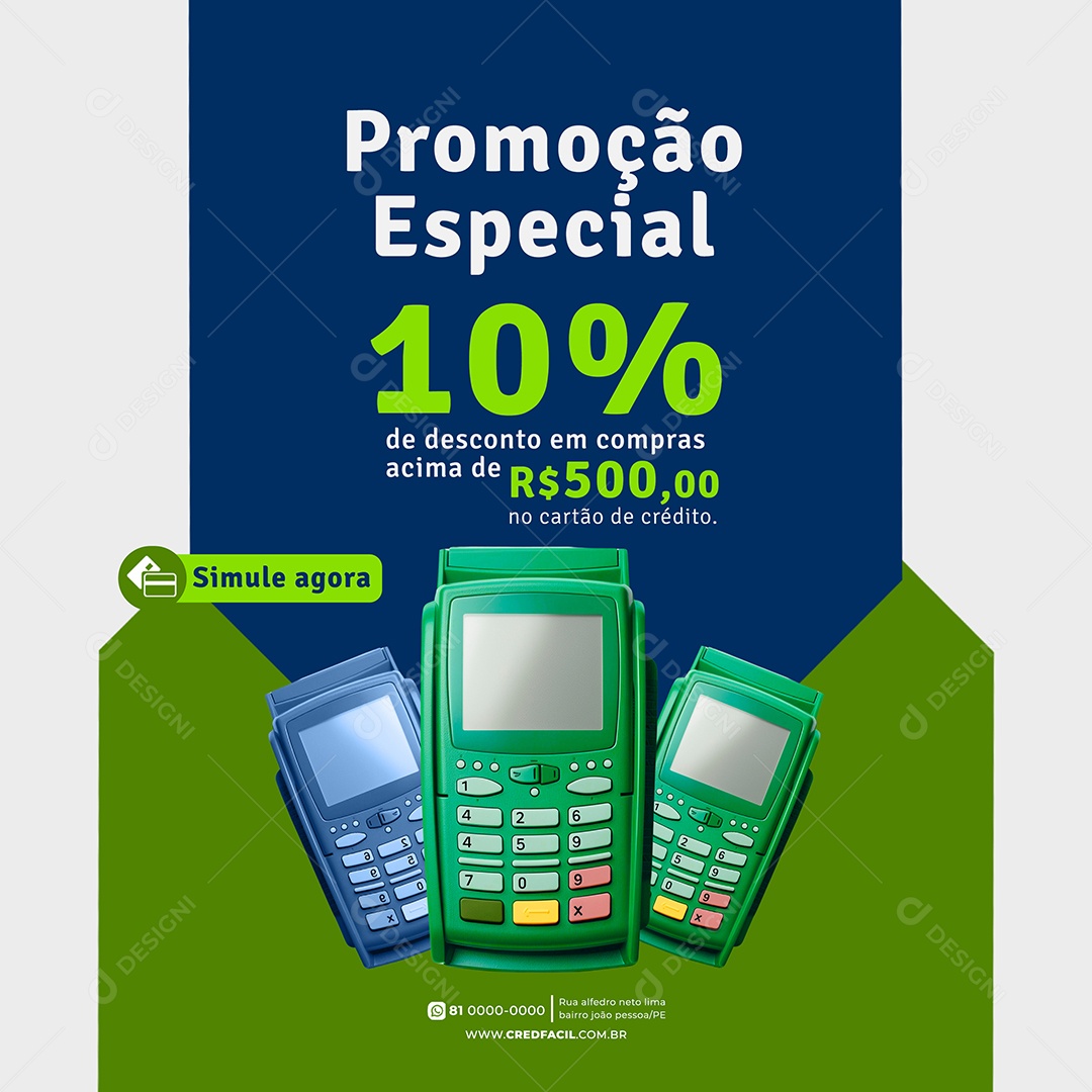 Cartão de Crédito Social Media PSD Editável