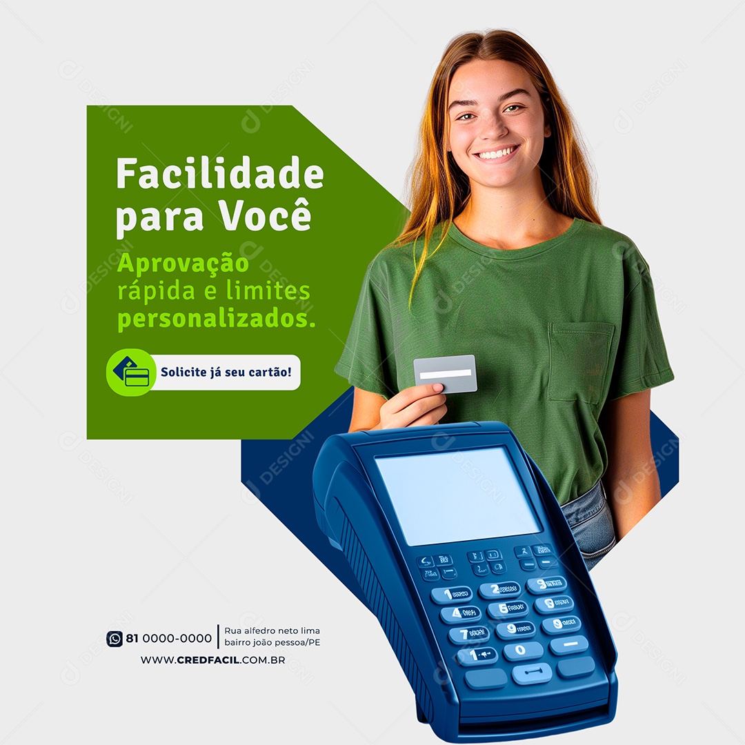 Cartão de Crédito Social Media PSD Editável