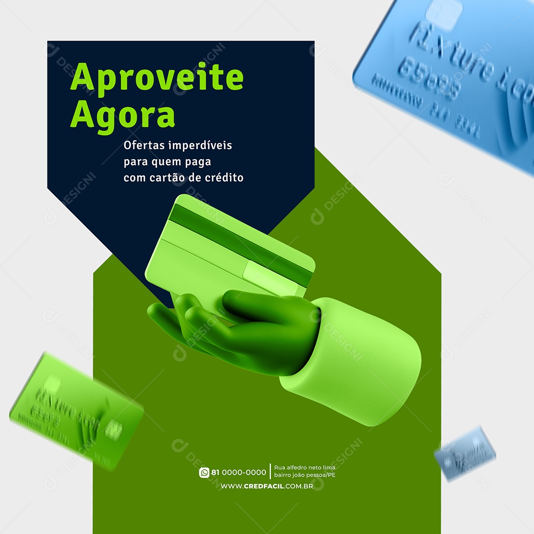 Cartão de Crédito Social Media PSD Editável