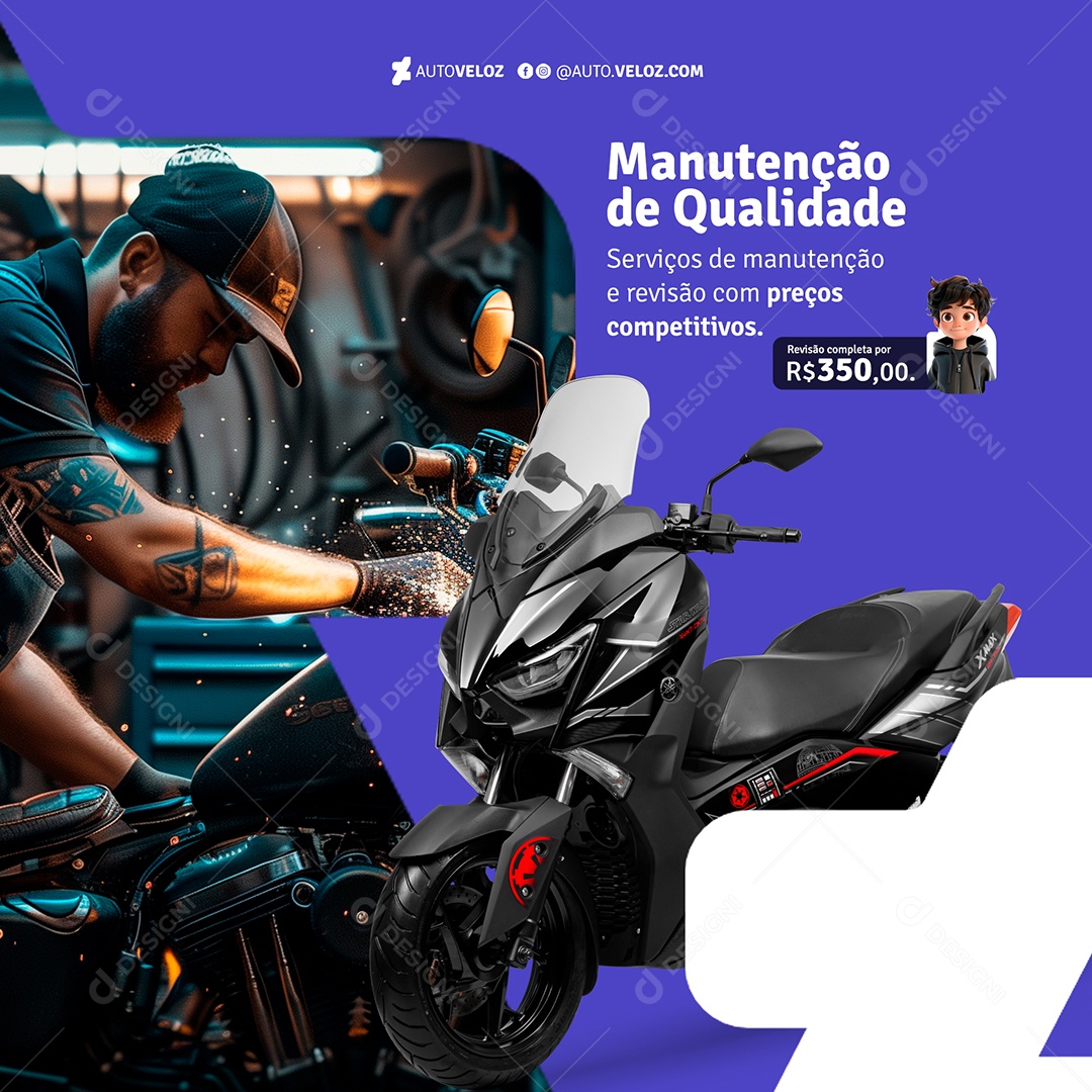 Loja de Motos Social Media PSD Editável