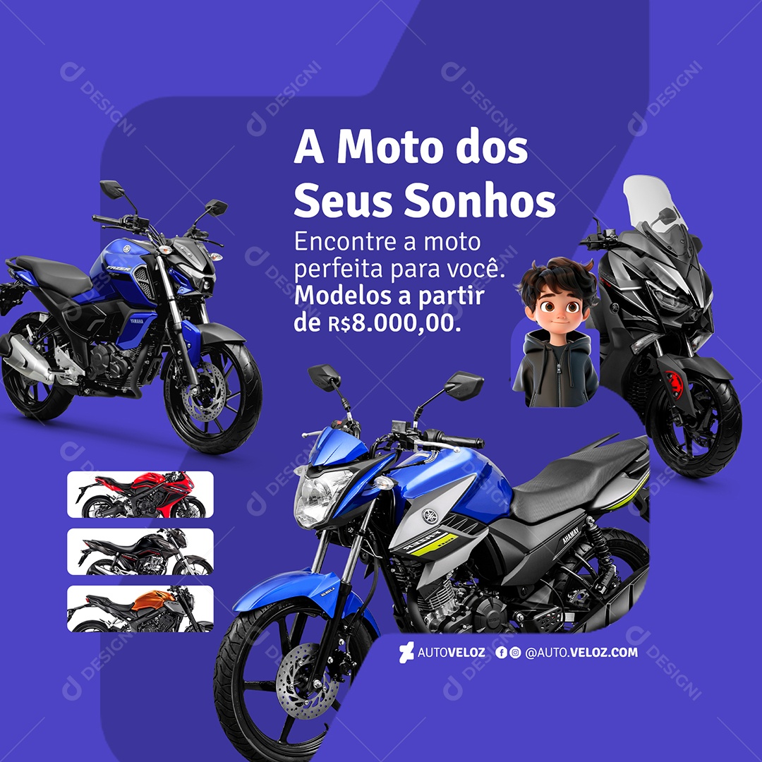 Loja de Motos Social Media PSD Editável