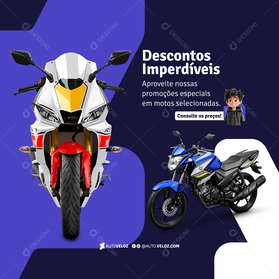 Loja de Motos Social Media PSD Editável