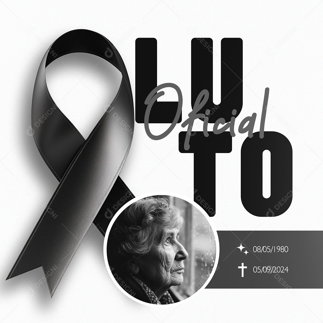 Luto Oficial Social Media PSD Editável