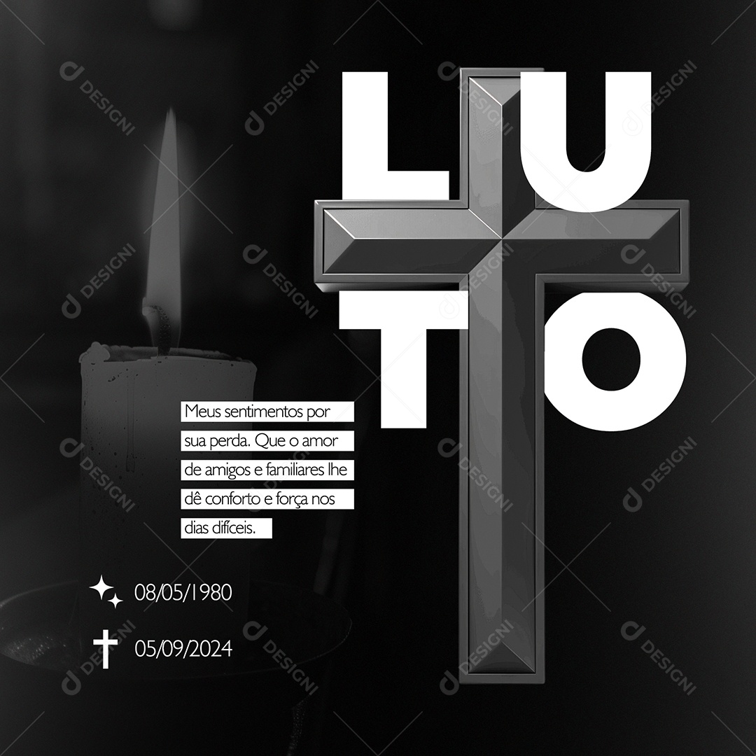 Luto Oficial Social Media PSD Editável