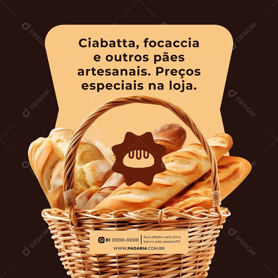 Padaria Social Media PSD Editável