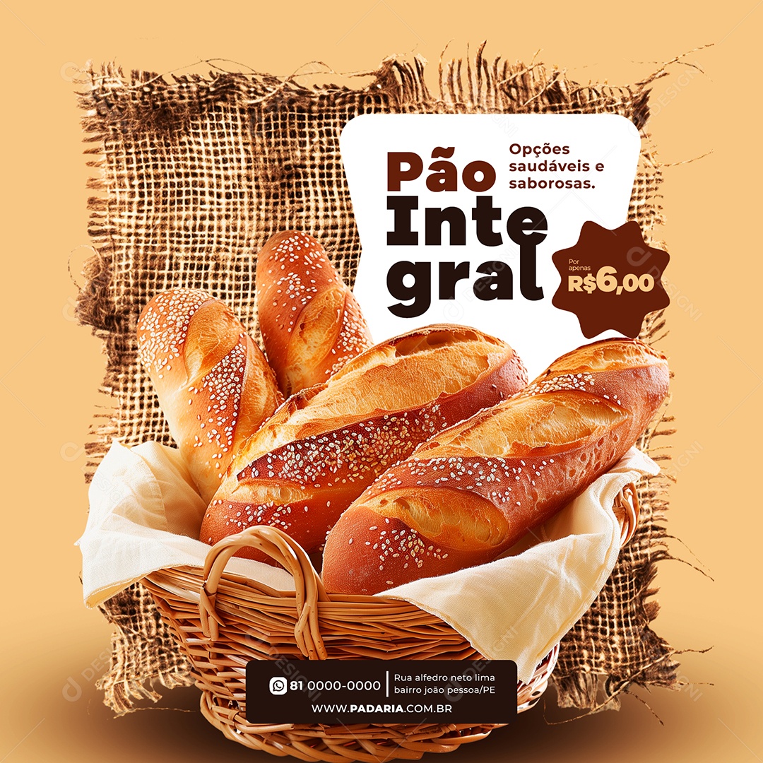 Padaria Social Media PSD Editável