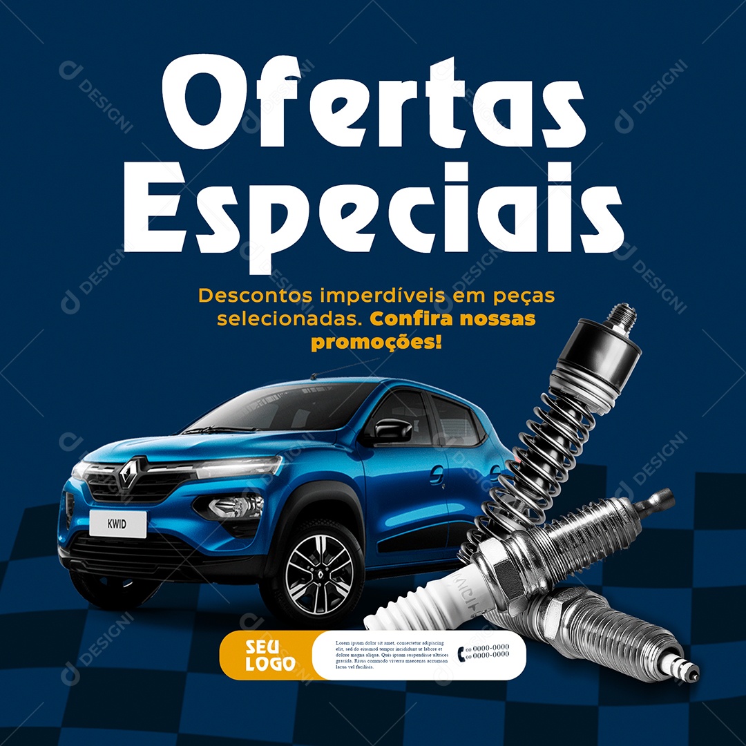 Oficina Peças de Carro Social Media PSD Editável