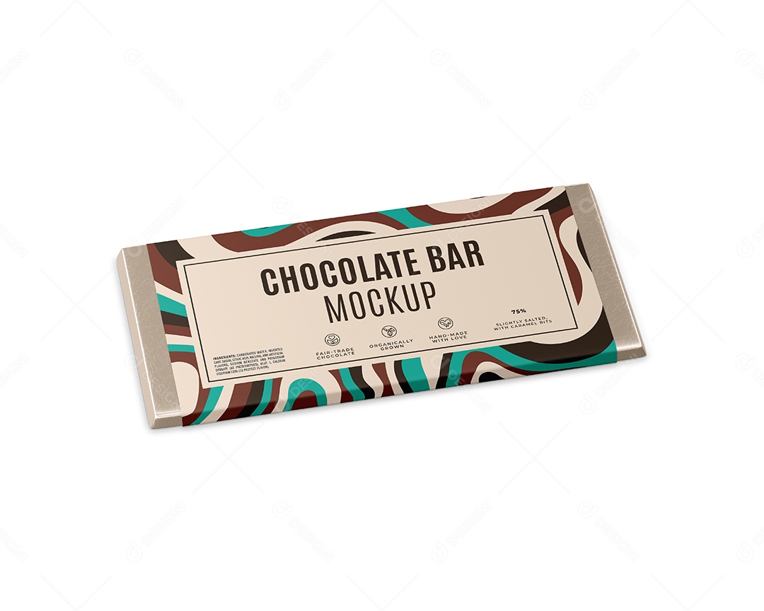Barra de Chocolate Mockup PSD Editável