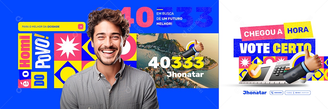 Carrossel Política Chegou a Hora Vote Certo Social Media PSD Editável