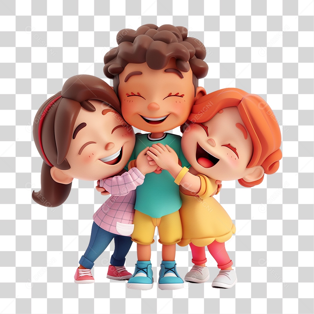 Personagens Amigos se Abraçando PNG Transparente
