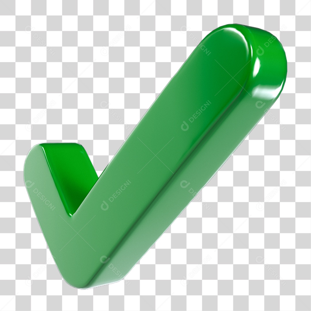 Ícone 3D de Verificação PNG Transparente
