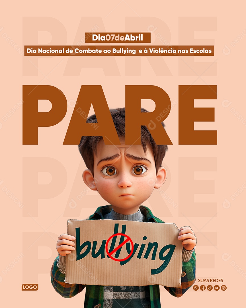 Bullying Pare Com Esta Prática Errada Social Media PSD Editável
