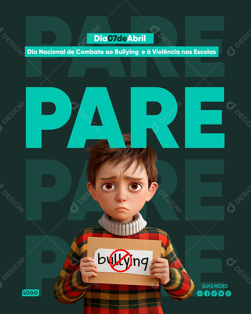 Bullying Pare Social Media PSD Editável
