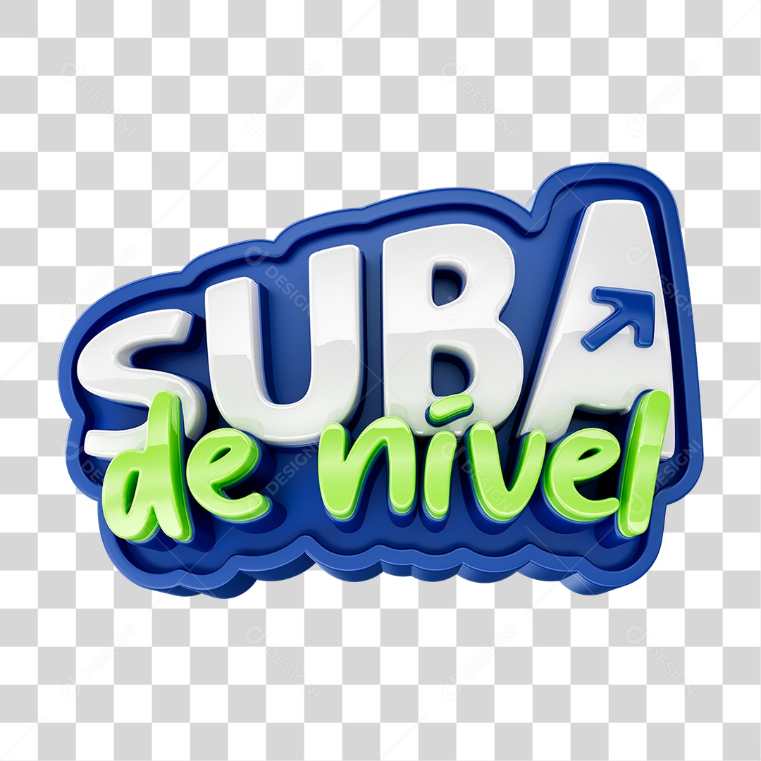 Selo 3D Suba de Nível PNG Transparente