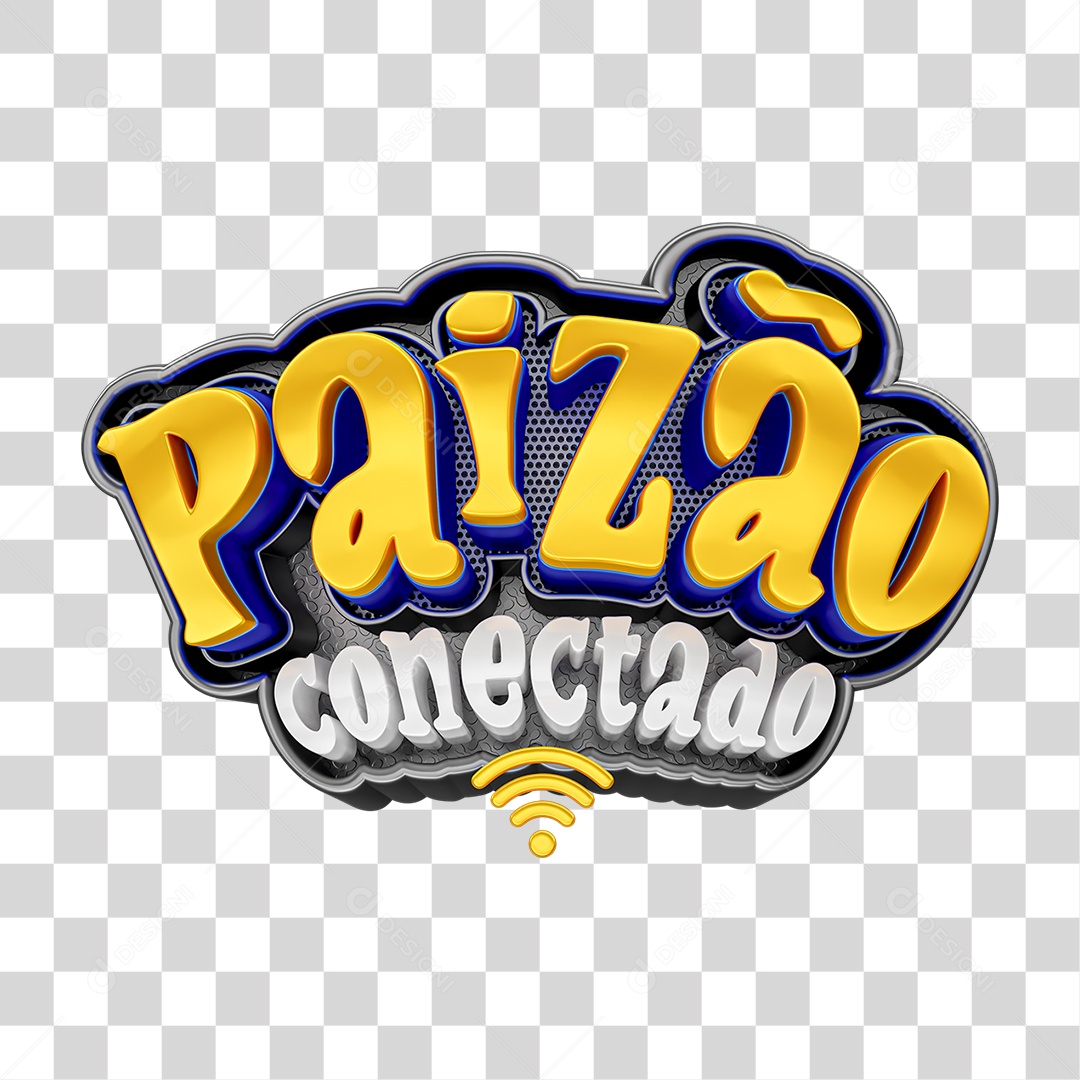 Selo 3D Paizão Conectado PNG Transparente