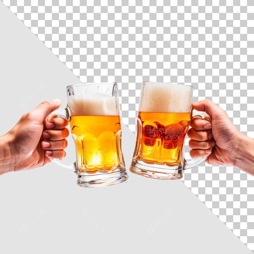 Amigos Brindando Cerveja Elemento 3D para Composição PSD