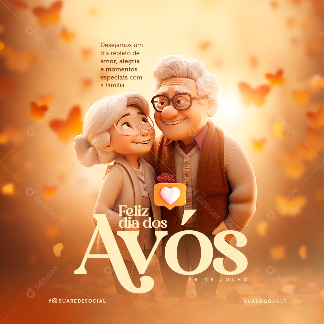 Feliz Dia dos Avós 26 de Julho Social Media PSD Editável