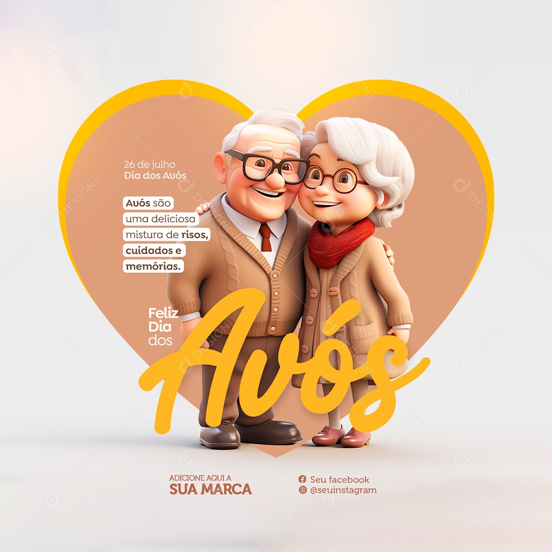 Social Media Dia dos Avós 26 de Julho PSD Editável