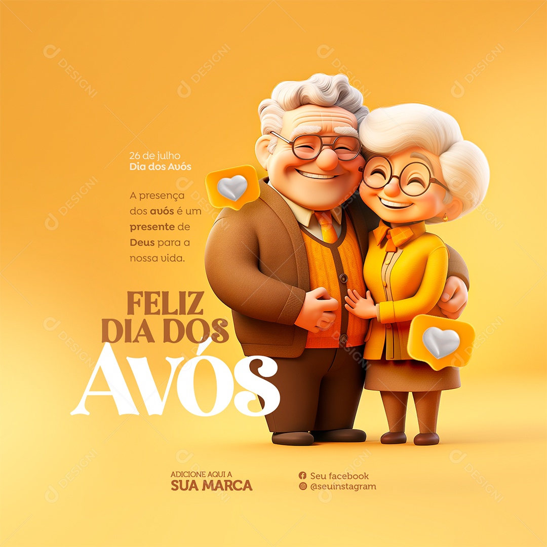 Dia dos Avós 26 de Julho Social Media PSD Editável