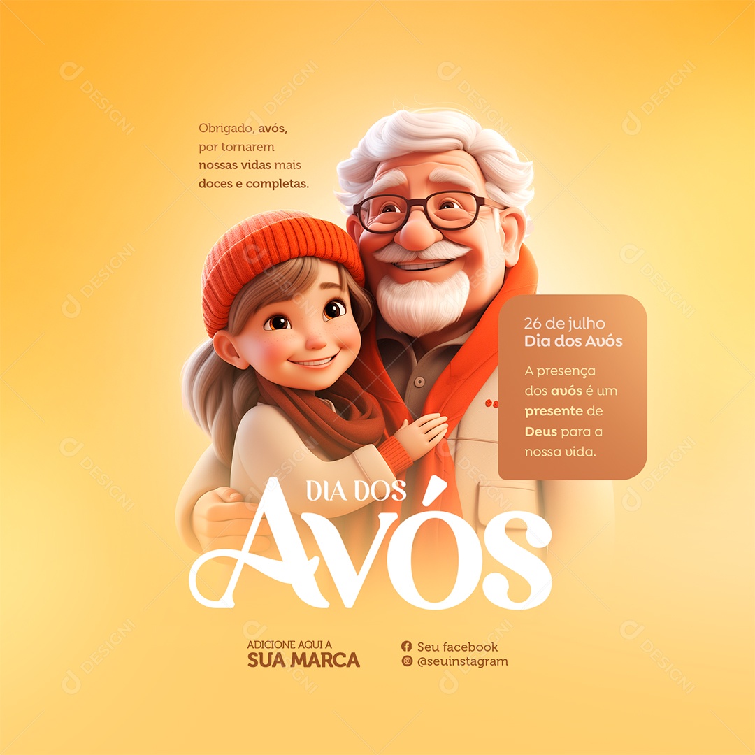 Dia dos Avós 26 de Julho Social Media PSD Editável