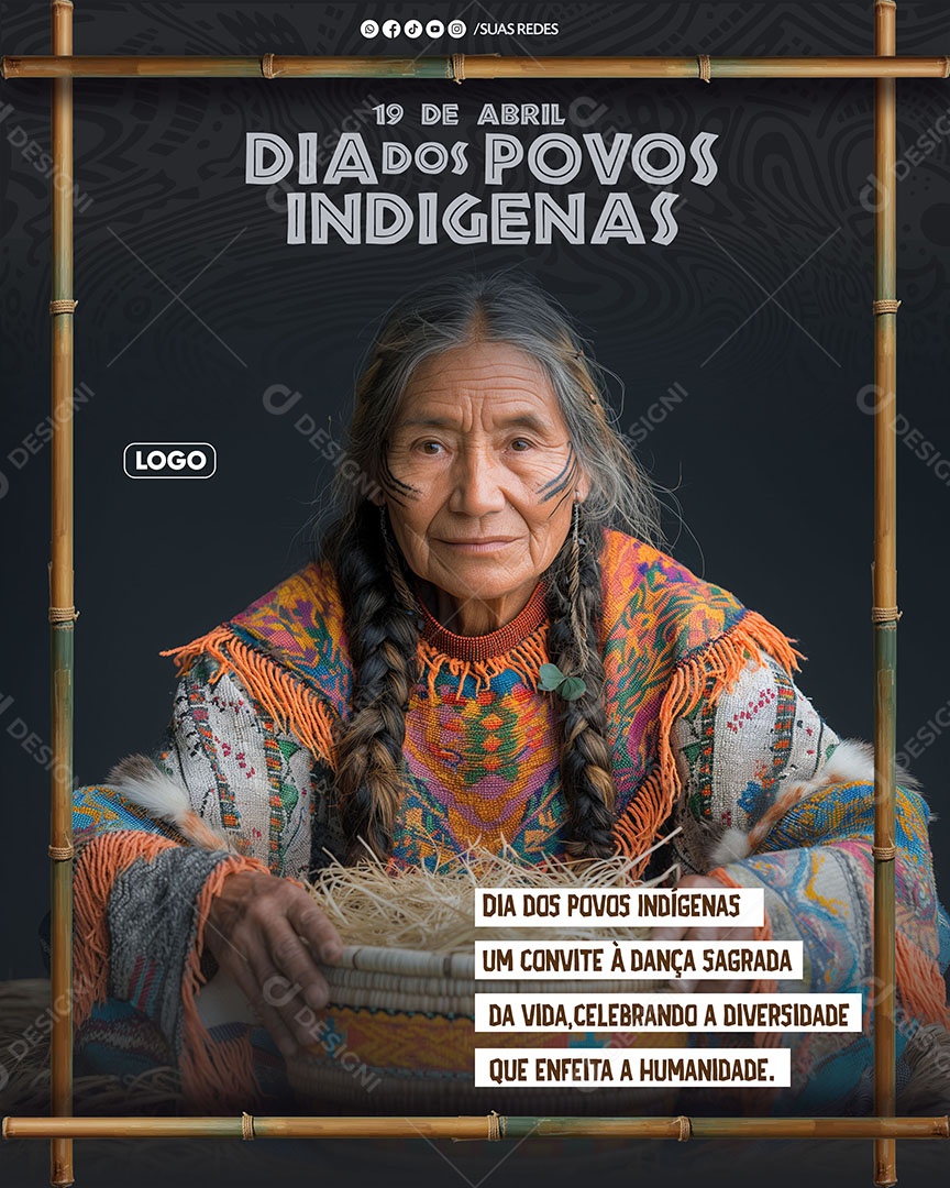 Legado de Resistência Dia dos Povos Indígenas em 19 de Abril  Social Media PSD Editável