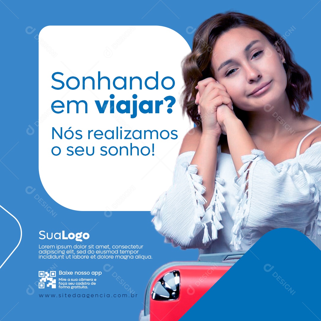 Agência de Viagens Sonhando em Viajar Social Media PSD Editável