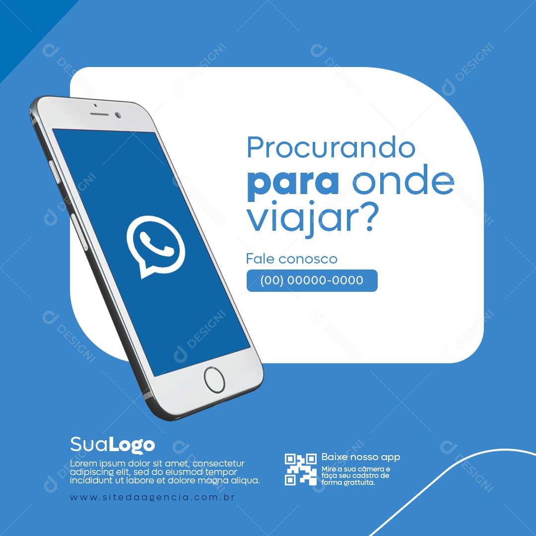 Agência de Viagens Procurando para Onde Viajar Social Media PSD Editável