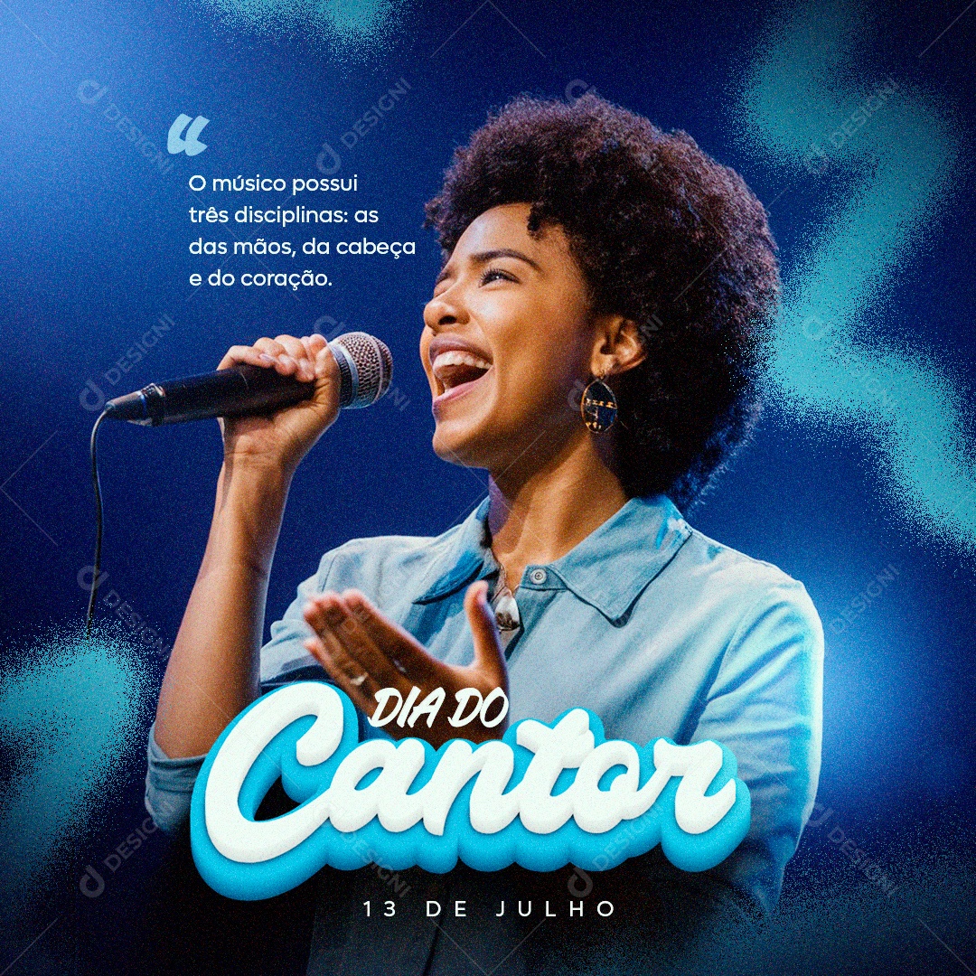 Dia do Cantor 13 de Julho Social Media PSD Editável