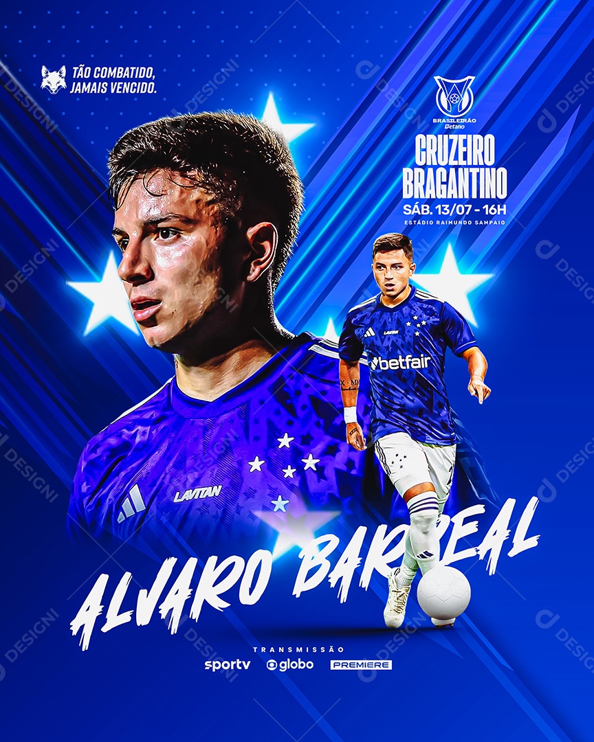 Brasileirão Cruzeiro x Bragantino Social Media PSD Editável