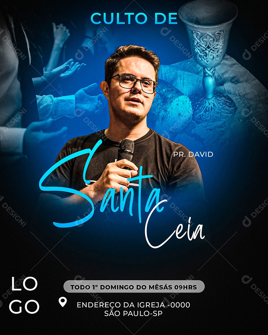 Culto de Santa Ceia Social Media PSD Editável