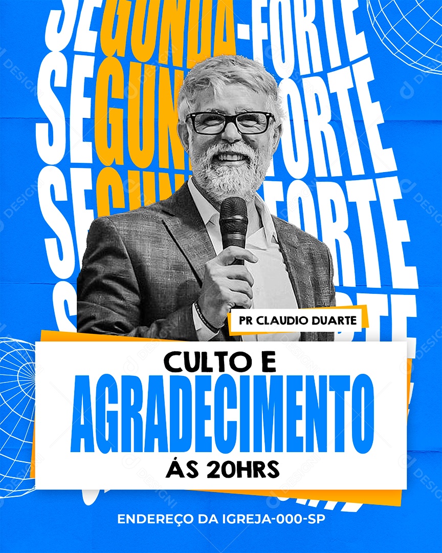 Culto e Agradecimento Social Media PSD Editável