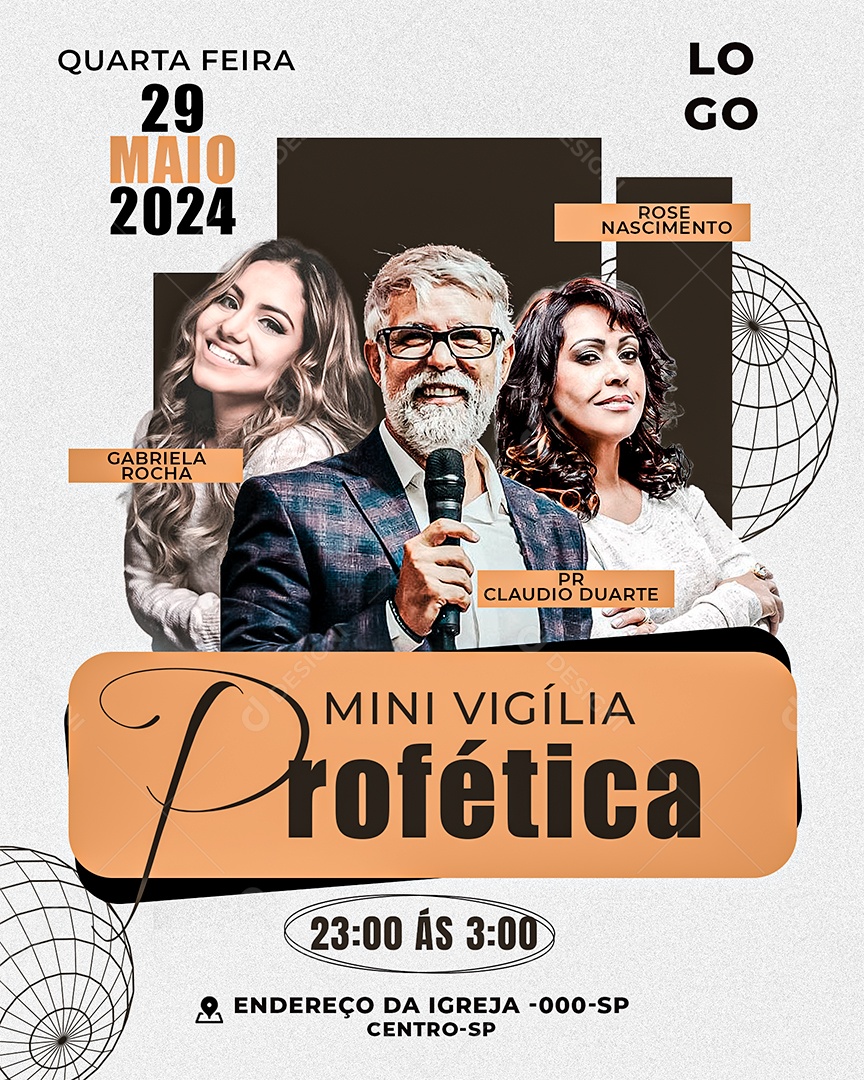Social Media Vigília Profética PSD Editável