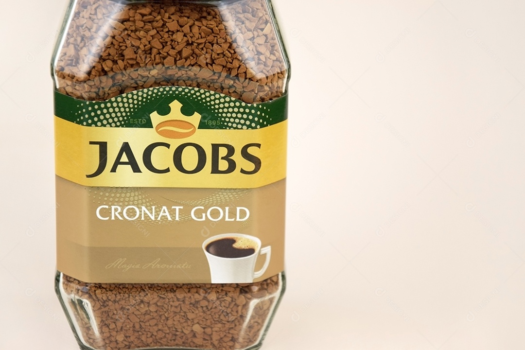 Pote de café instantâneo Jacobs Cronat Gold