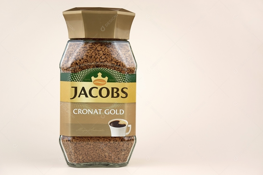 Pote de café instantâneo Jacobs Cronat Gold