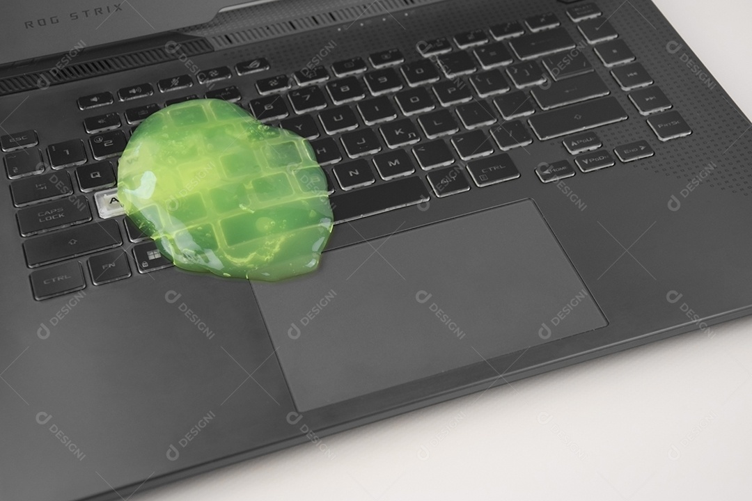 Gel verde de limpeza para teclado de computador