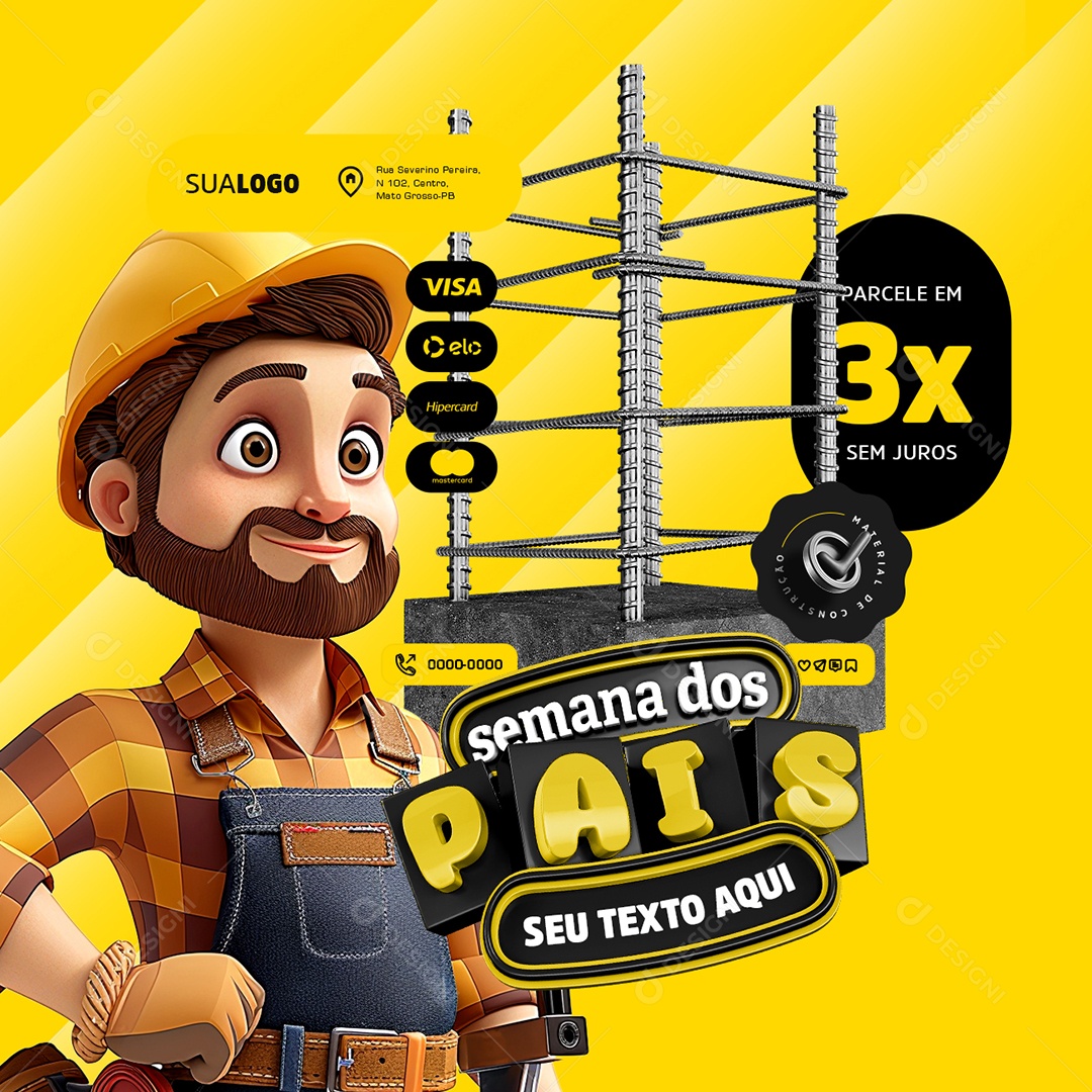 Semana dos Pais Parcele Social Media PSD Editável