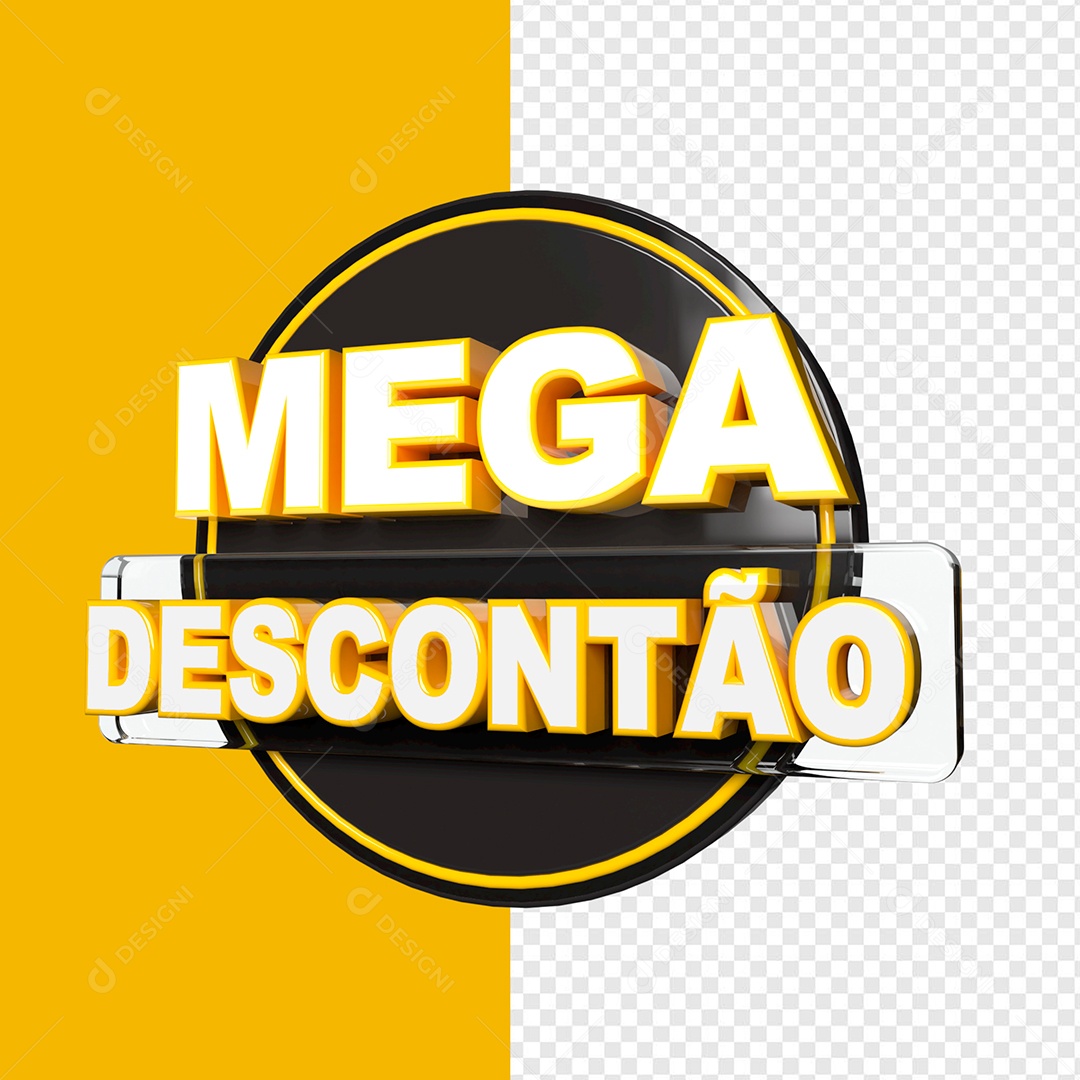 Mega Descontão Selo 3D Para Composição PSD
