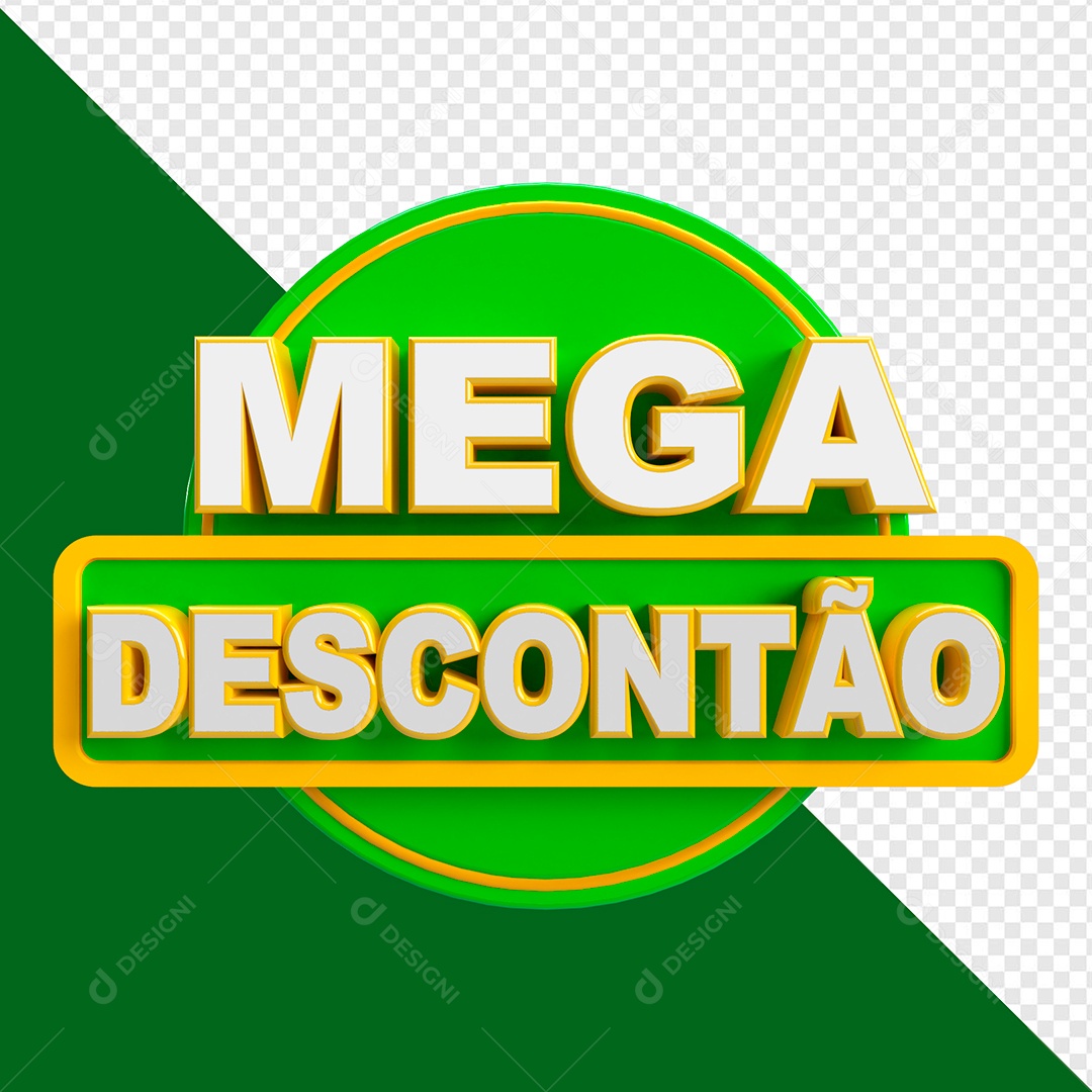 Mega Descontão Selo 3D Para Composição PSD