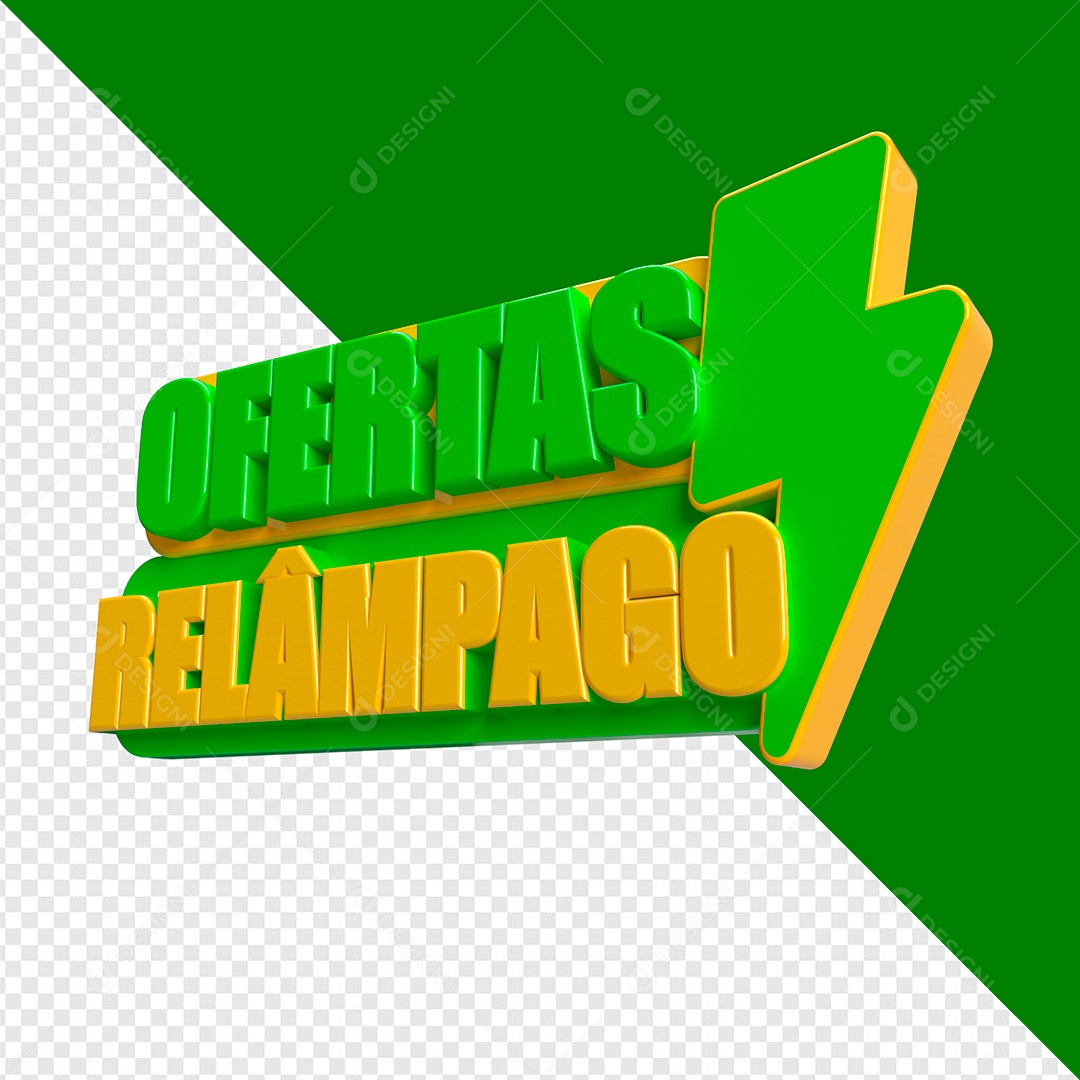 Ofertas Relâmpago Selo 3D Para Composição PSD