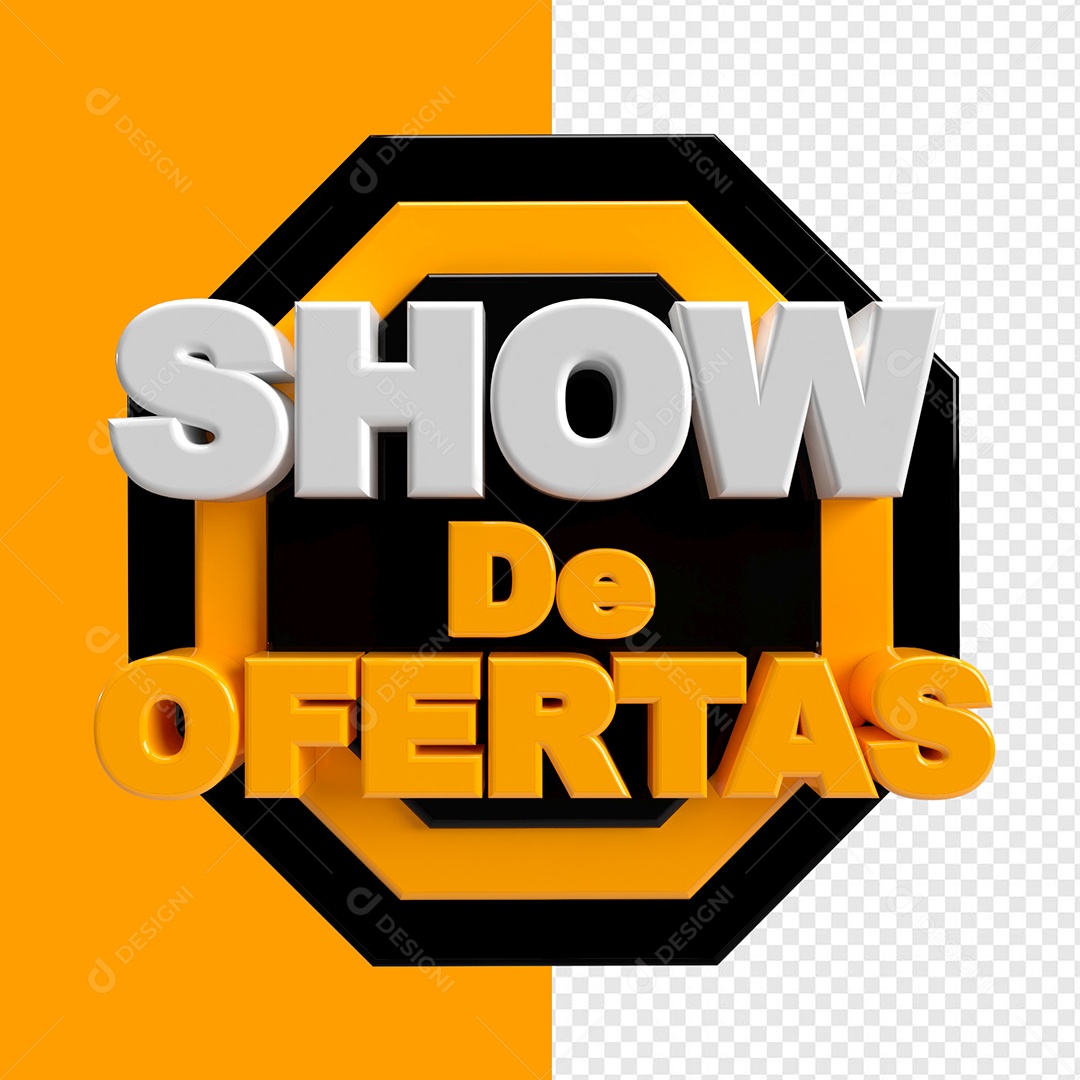 Show de Ofertas Selo 3D Para Composição PSD
