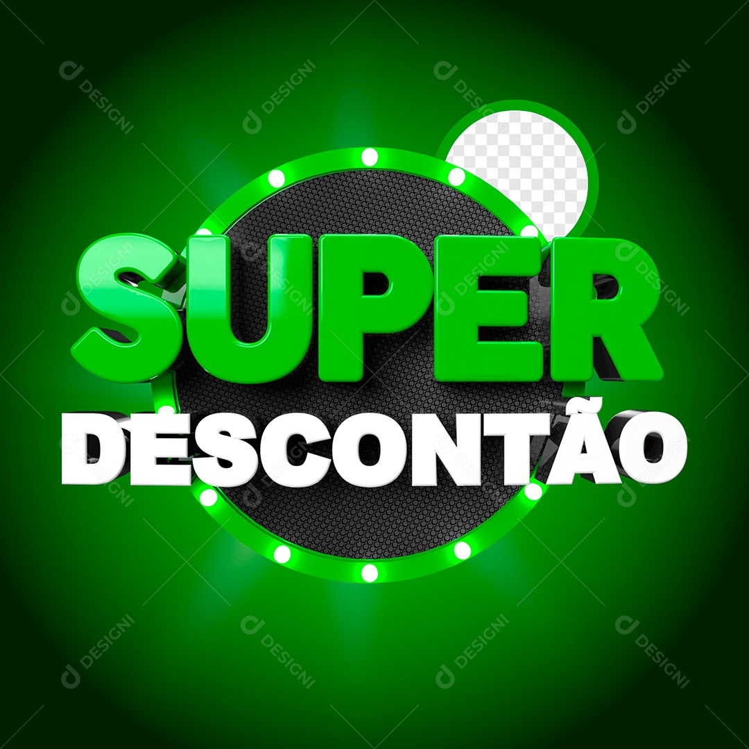 Super Descontão Selo 3D Para Composição PSD
