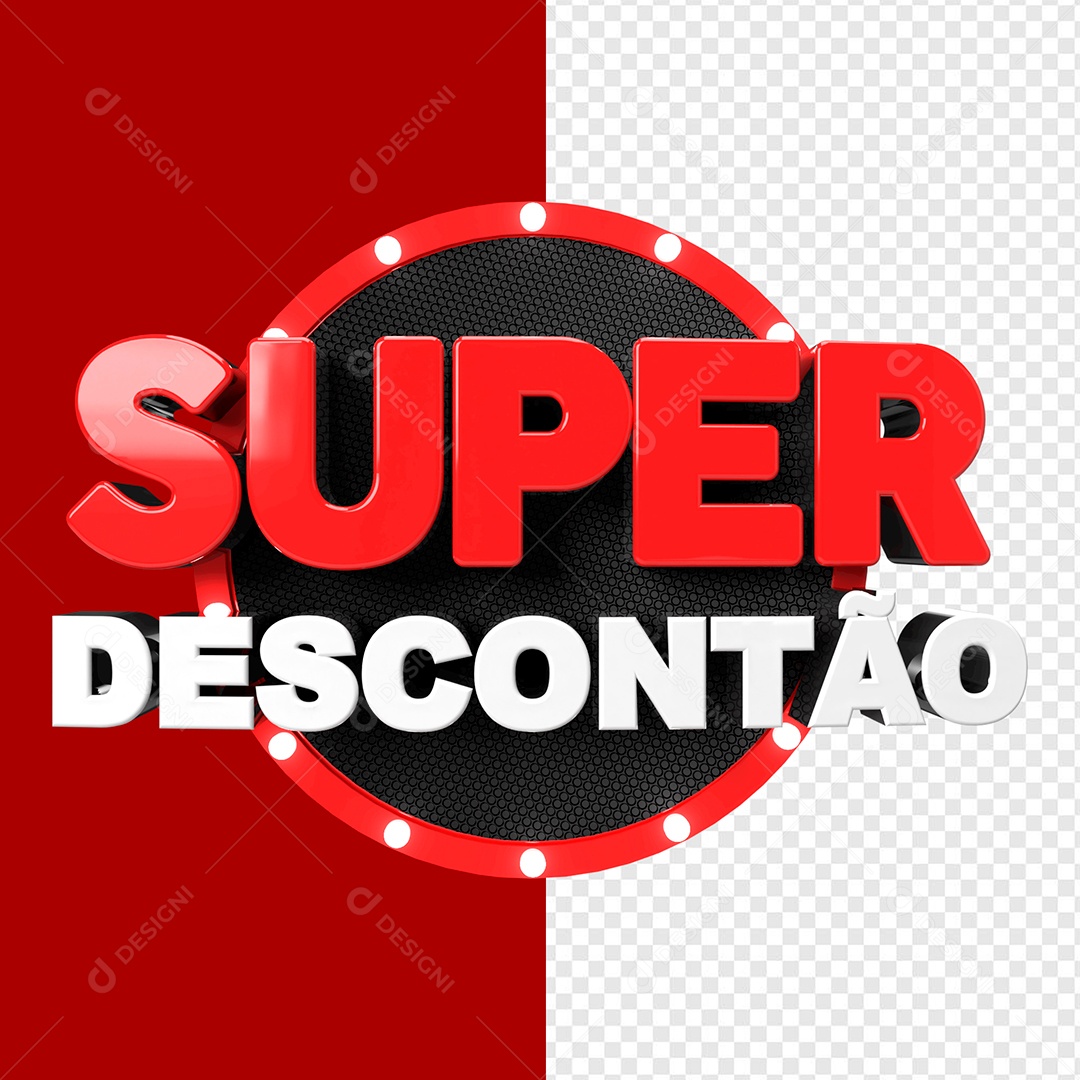Super Descontão Selo 3D Para Composição PSD