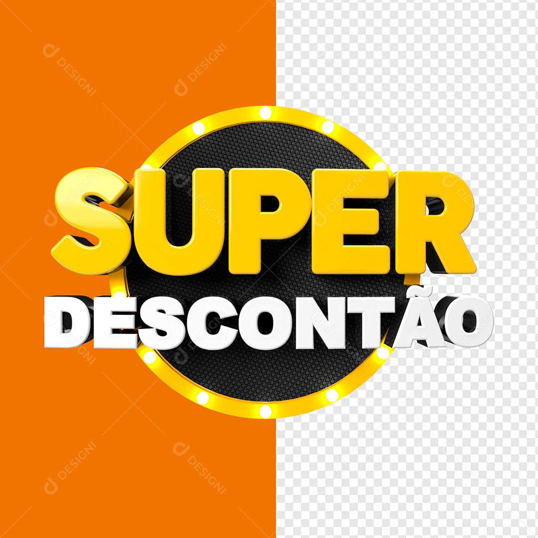 Super Descontão Selo 3D Para Composição PSD