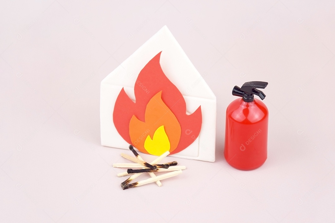 Casa fosforo extintor e fogo