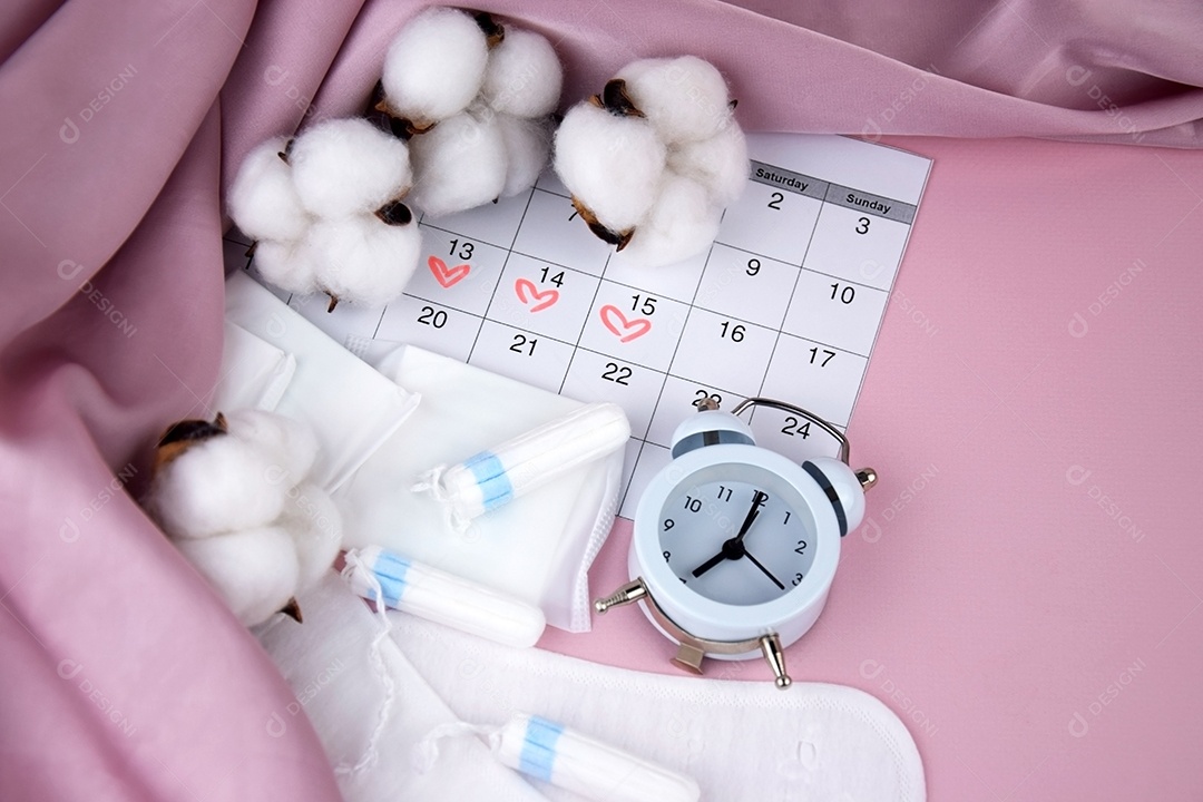 Tecido enrolando absorventes algodão calendário