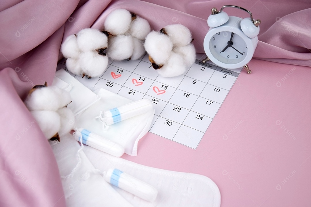 Tecido enrolando absorventes algodão calendário