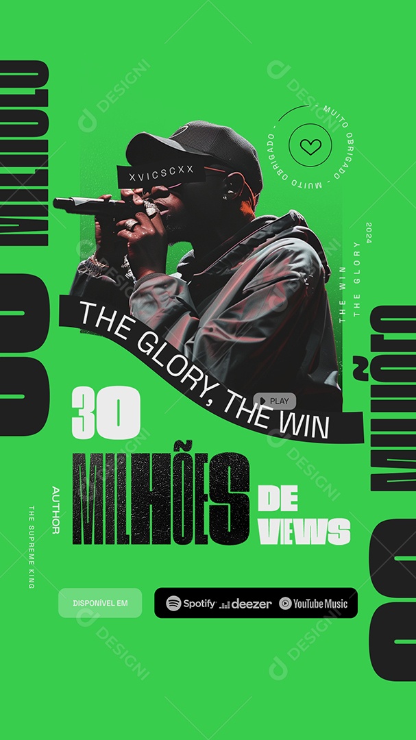 Flyer Story Ouça Agora 30 Milhões Artista Social Media PSD Editável