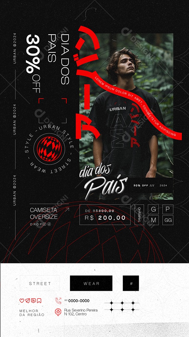 Urban Father's Day with Discount Social Media Editable PSD