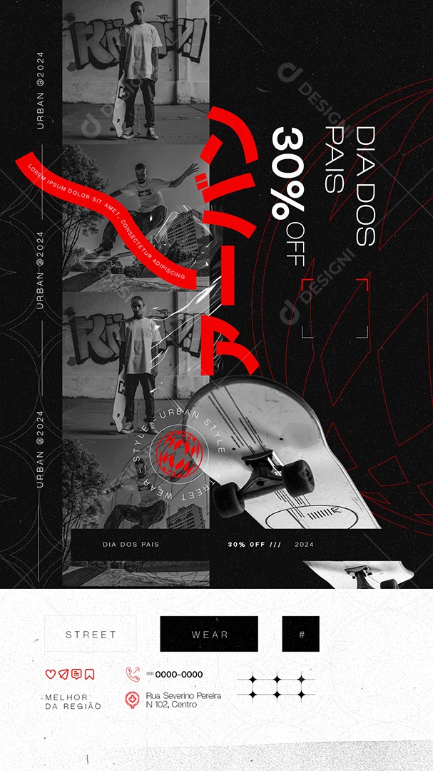 Dia dos Pais Urban com Desconto Social Media PSD Editável